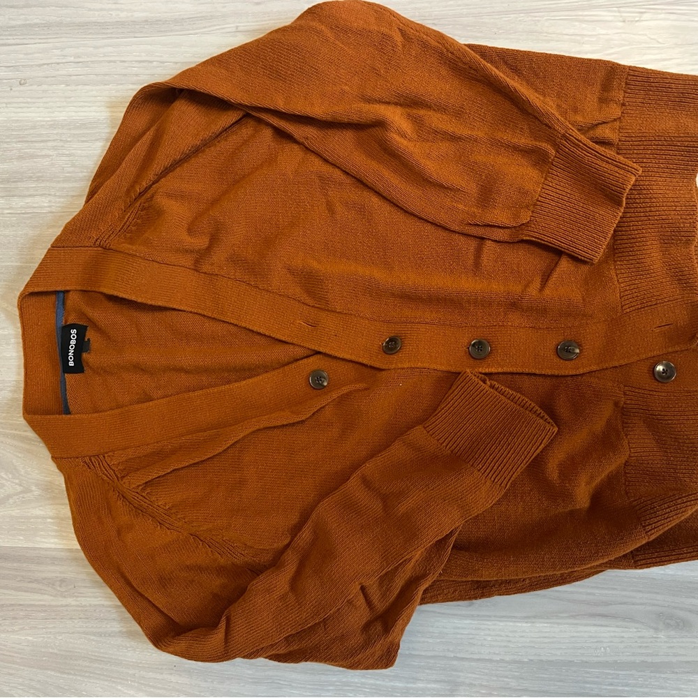 Bonobos Rust Cardigan Sweater